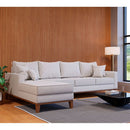 Sofá 4 Lugares Beny Com Chaise Esquerdo Linho Cru